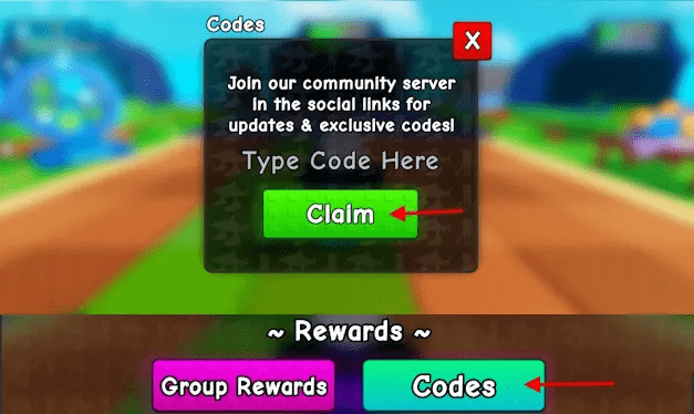 Step by step code redemption menu in Plants vs Brainrots