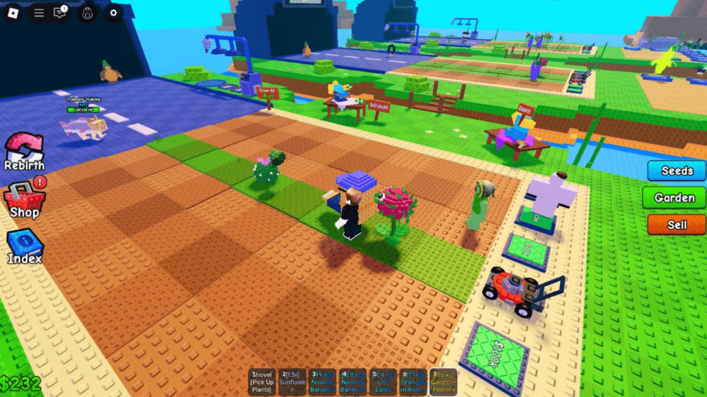 Plants vs Brainrots gameplay showing long-term progression systems shaped by redeemable codes