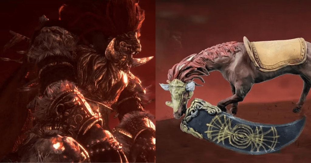 Starscourge Radahn riding his tiny horse Leonard using gravity magic to move