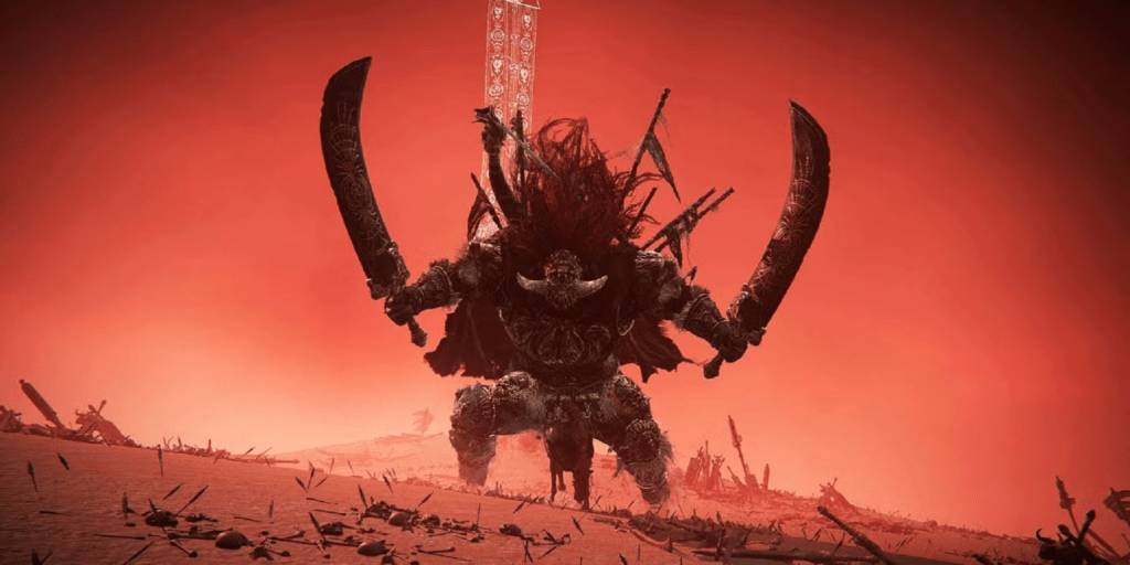 Radahn staggered after stance break exposing critical hit opportunity during intense battle