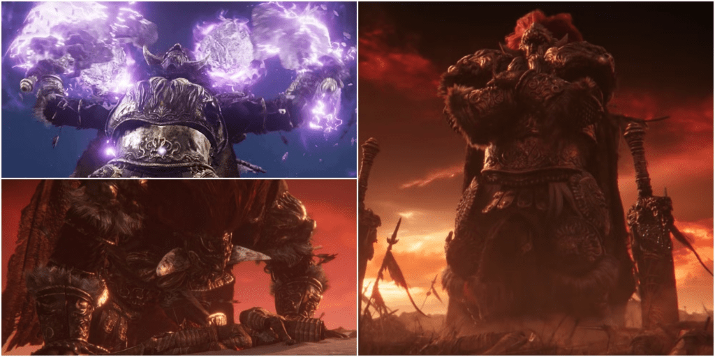 Delayed gravity shockwaves erupting after Radahn blade slams during mid-phase combat