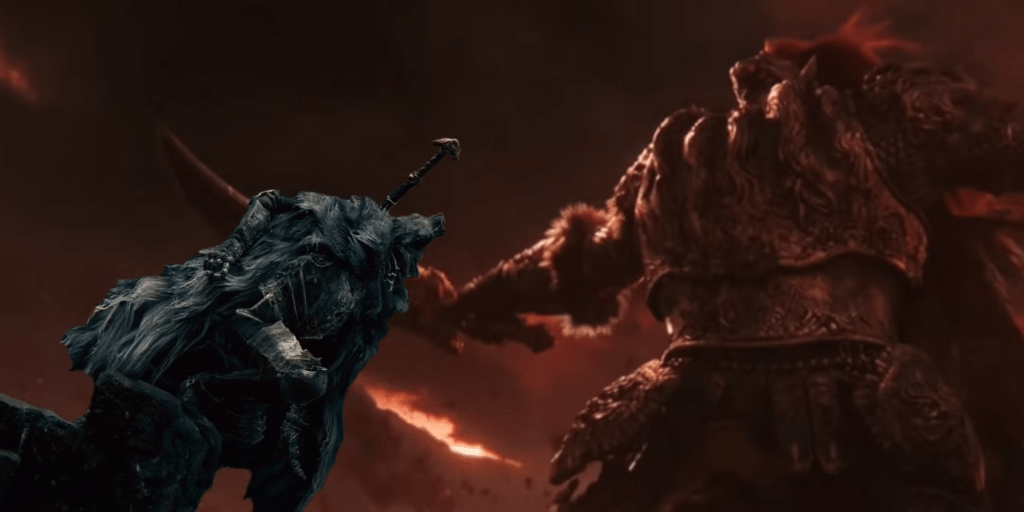 Festival NPC summons supporting Radahn fight, highlighting distinct tactical combat roles