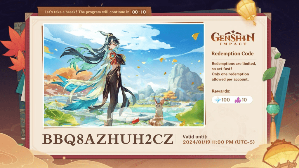 Official Genshin Impact redeem center website login interface