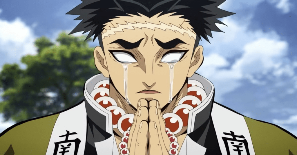 Gyomei Himejima towering over others establishing silent leadership