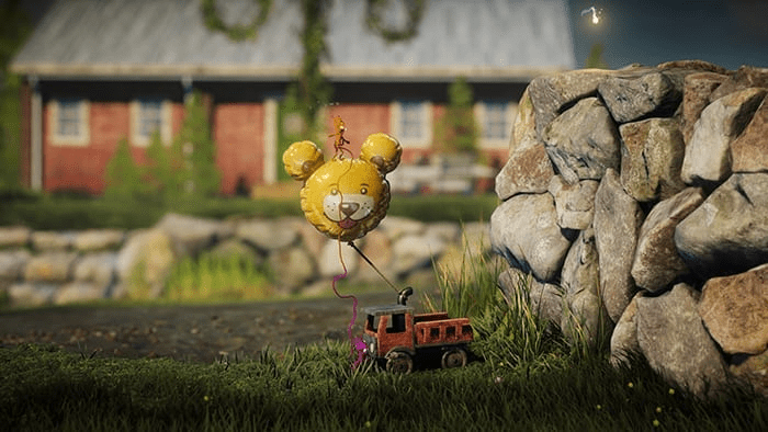Unravel Two gameplay showing Yarny characters cooperating through precision-based platform challenges